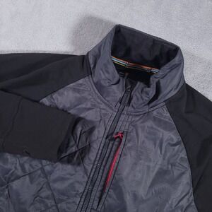 Smartwool Smartloft 120 Jacket Mens Large Black Grey Quilted Hybrid Wool Blend